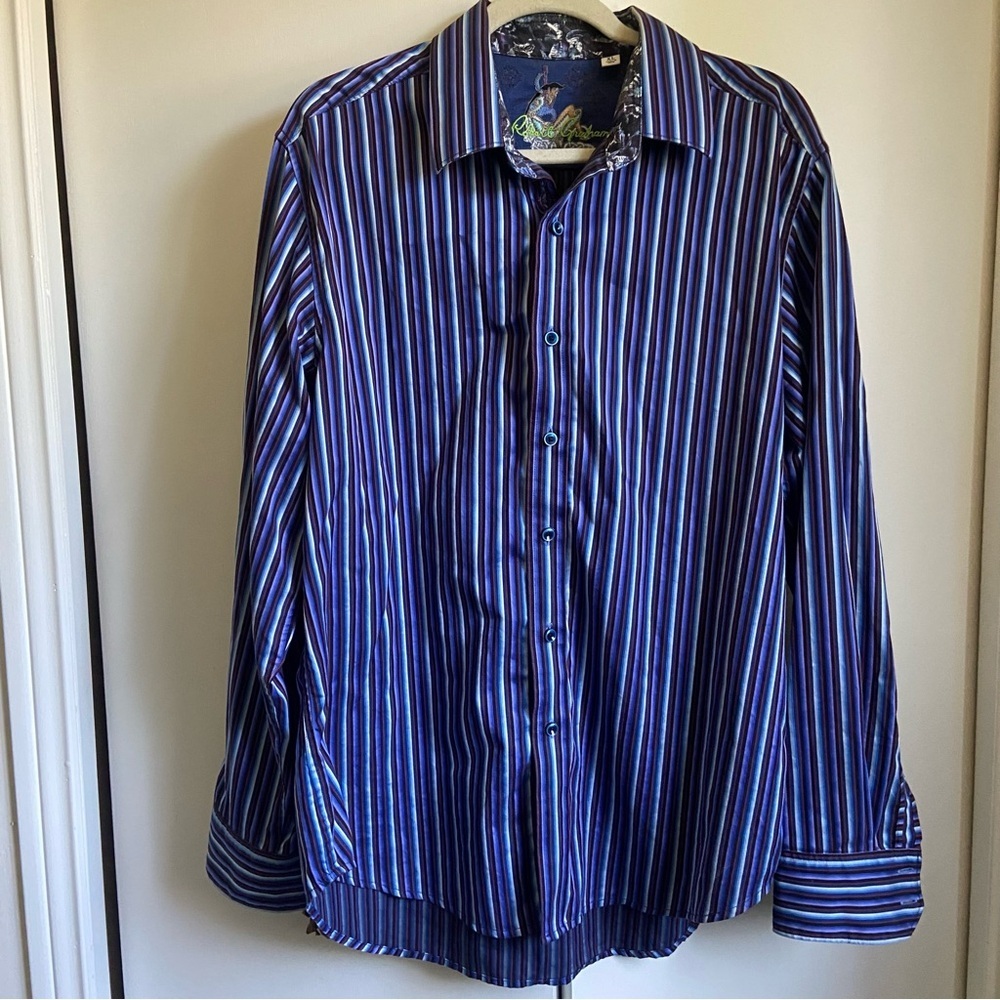 Robert Graham Button Down Shirt XL Funky Preppy Party Night Out